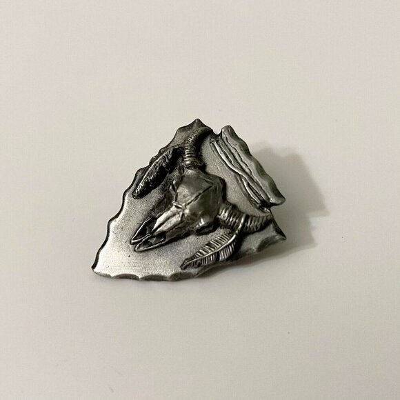 Vintage Bergamot Skull Bull Head Pin - Picture 8 of 9